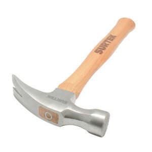Martillo de uña recta con cabeza fresada con mango de madera de 16", 24 oz Surtek