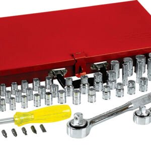 Juego de dados y accesorios cuadro de 1/4", 3/8" y 1/2" combinado, 76 piezas Urrea