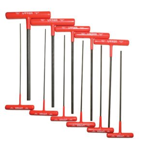 Juego de llaves hexagonales tipo "T" ergonómicas, en pulgadas, 11 piezas en blíster Urrea