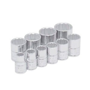 Juego de dados cuadro de 3/8", 12 puntas, en pulgadas, 10 piezas Urrea