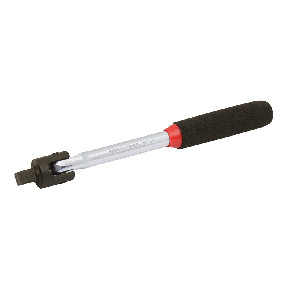 6 Pza Mango articulado con mango rubber grip para dado cuadro de 3/8", 7-13/16" Urrea