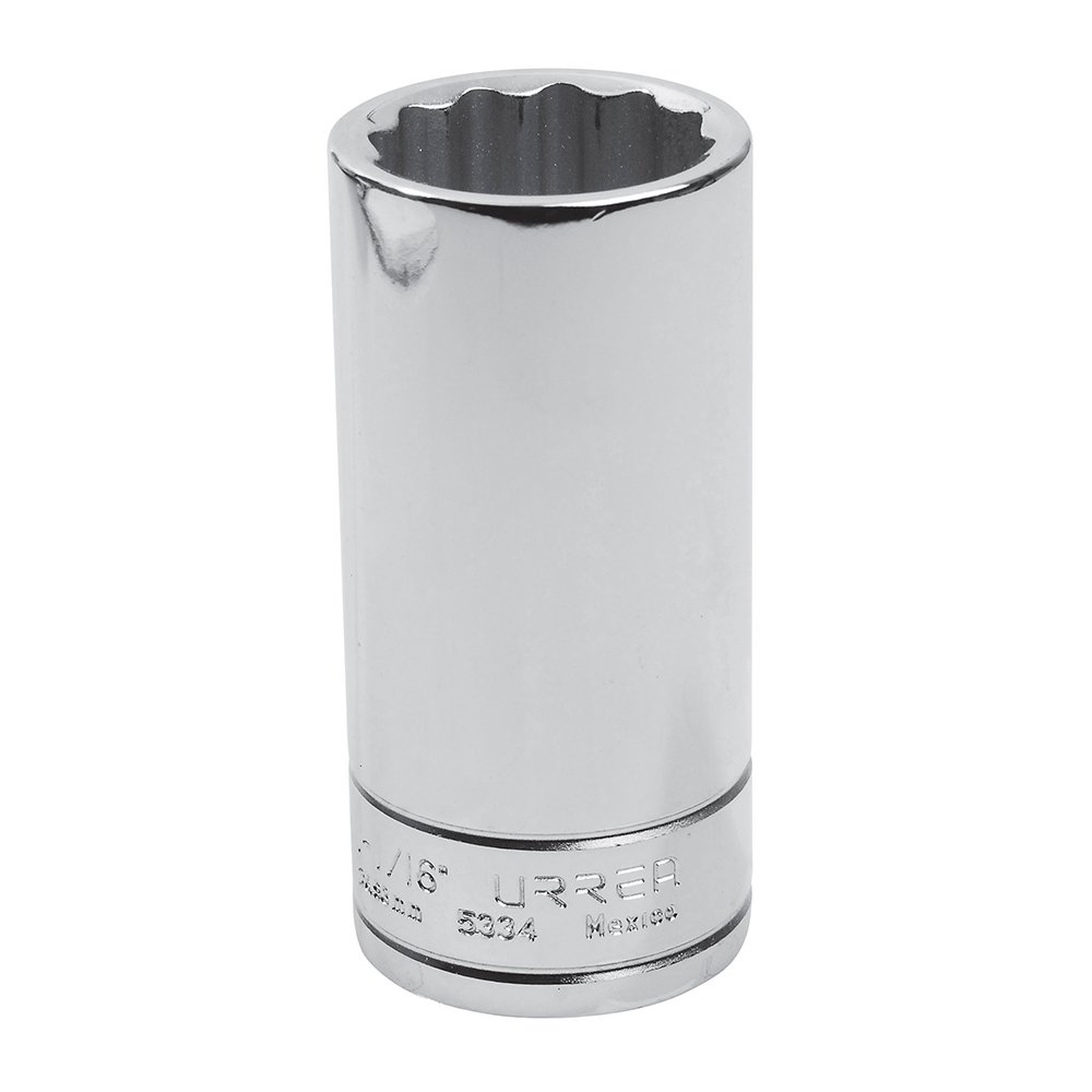 6 Pza Dado largo cuadro de 1/2", 12 puntas, en pulgadas, 1-1/16" Urrea