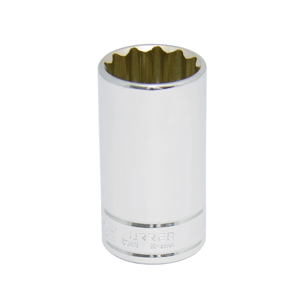 6 Pza Dado largo cuadro de 1/2", 12 puntas, en pulgadas, 1-1/4" Urrea
