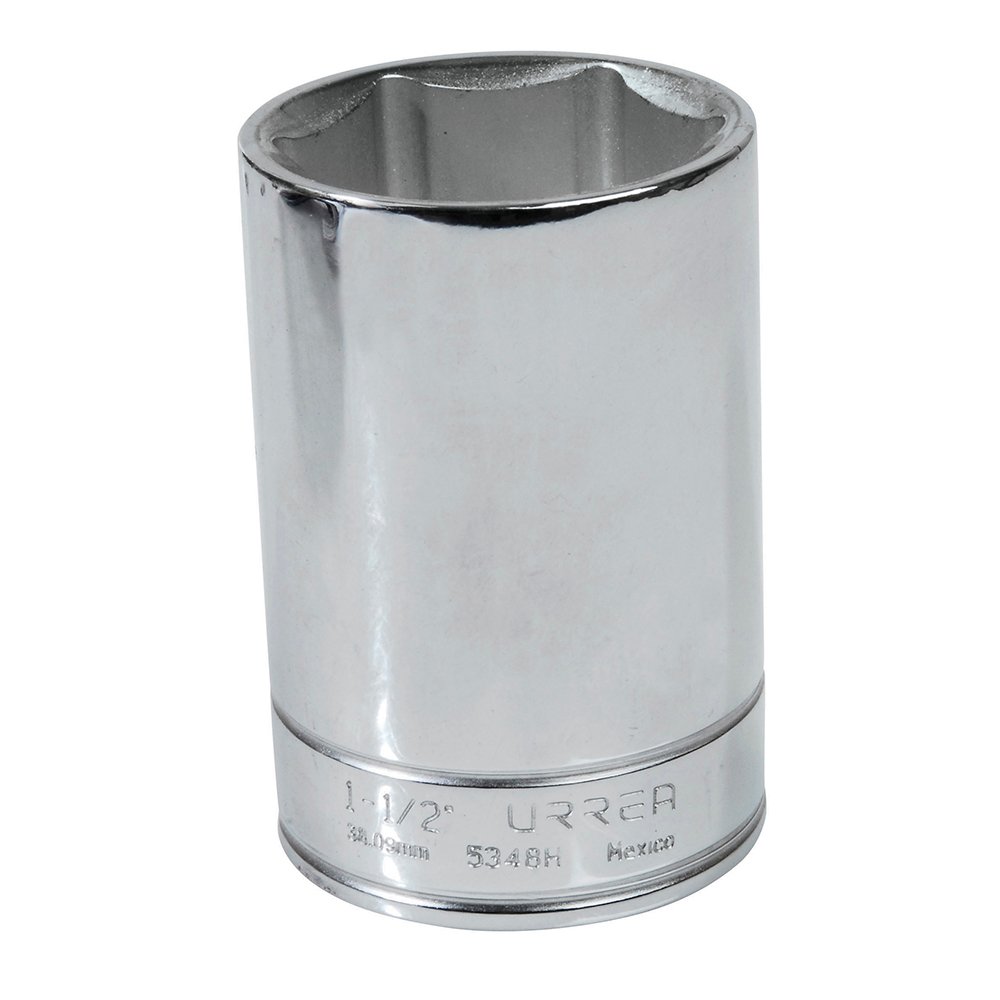 6 Pza Dado largo cuadro de 1/2", 6 puntas, en pulgadas, 1-1/2" Urrea
