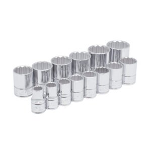 Juego de dados cuadro de 1/2", 12 puntas, en pulgadas, 14 piezas Urrea