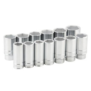 Juego de dados largos cuadro de 3/4", 6 puntas, en pulgadas, 13 piezas Urrea