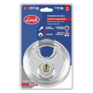Candado de máxima seguridad tipo disco 70 mm, llave estándar Lock