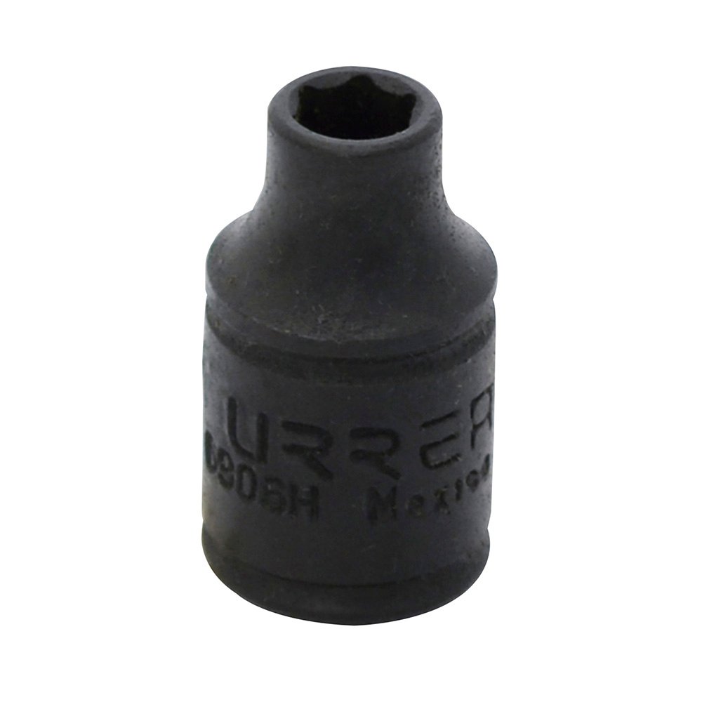 6 Pza Dado de impacto cuadro de 1/4", 6 puntas, en pulgadas, 3/16" Urrea