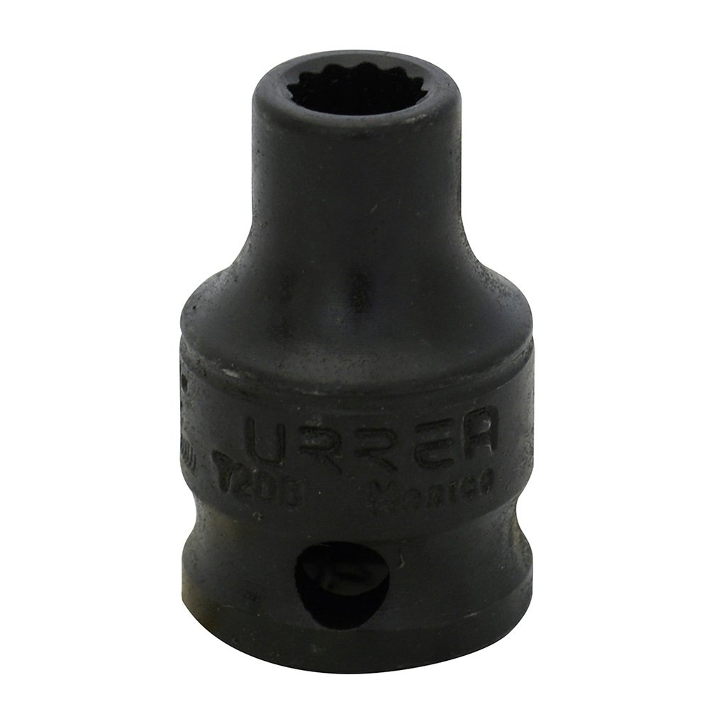 6 Pza Dado de impacto cuadro de 3/8", 12 puntas, en pulgadas, 1/4" Urrea