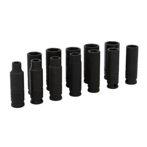 Juego de dados de impacto largos cuadro de 3/8", 6 puntas, métricos, 11 piezas Urrea