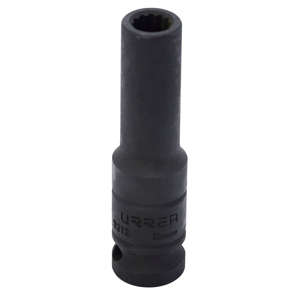 6 Pza Dado de impacto largo cuadro de 1/2", 12 puntas, en pulgadas, 3/8" Urrea