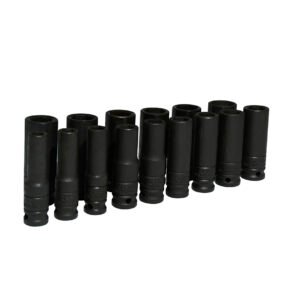 Juego de dados largos de impacto cuadro de 1/2", 6 puntas, métricos, 15 piezas Urrea
