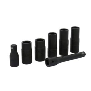 Juego de dados de impacto doble boca cuadro de 1/2" combinados, 6 puntas, 7 piezas Urrea