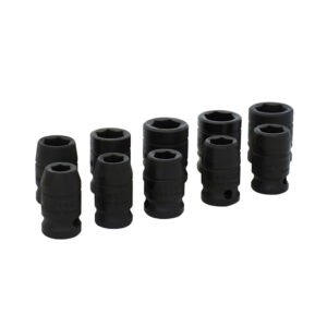 Juego de dados de impacto cuadro de 1/2", 6 puntas, métricos, 10 piezas Urrea