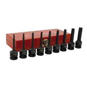 Juego de dados de impacto con punta torx cuadro de 1/2", 9 piezas Urrea