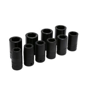 Juego de dados largos de impacto cuadro de 3/4", 6 puntas, en pulgadas, 10 piezas Urrea