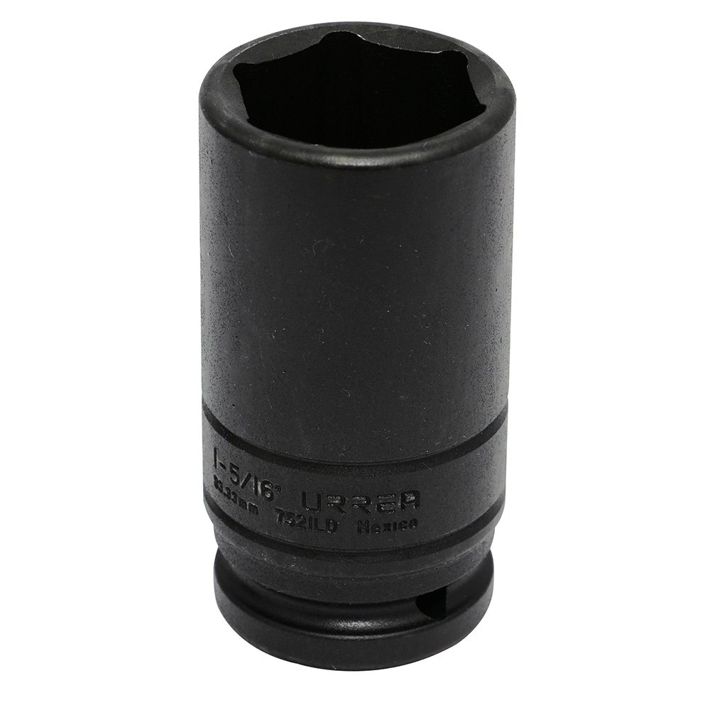 Dado de impacto largo pared delgada cuadro de 3/4", 6 puntas, en pulgadas, 1-5/16" Urrea