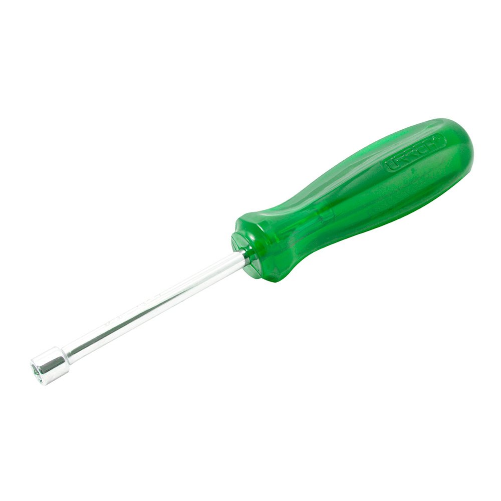 6 Pza Destornillador con mango ámbar color verde, de caja en pulgadas 11/32" x 3" Urrea