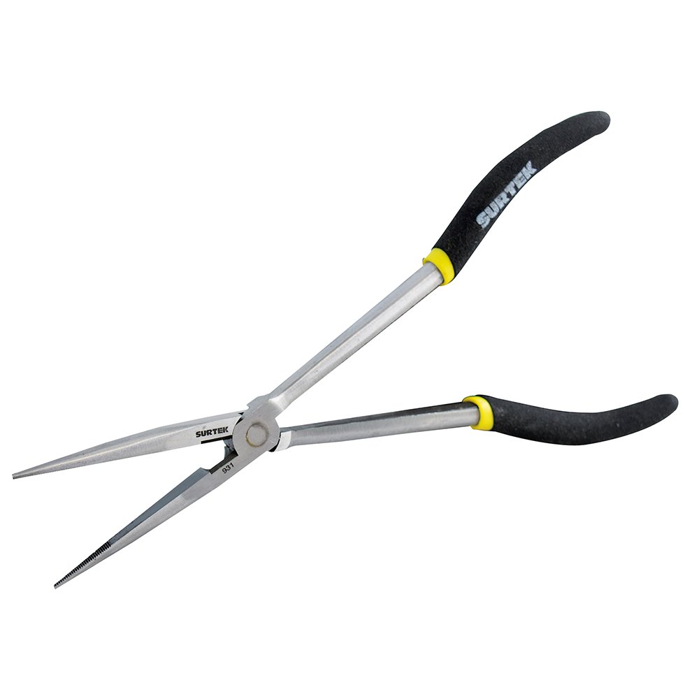 Pinza para electricista con mango doble plastisol de 11" punta extra larga Surtek