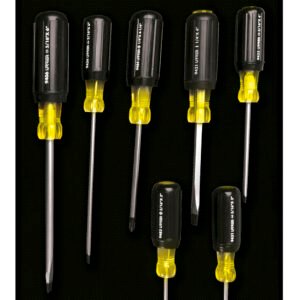 Juego de destornilladores con mango cushion grip, combinados, 7 piezas en estuche Urrea