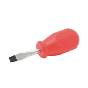 Destornillador con mango rojo, tipo trompo punta plana barra redonda 1/4" x 1-1/2" Urrea