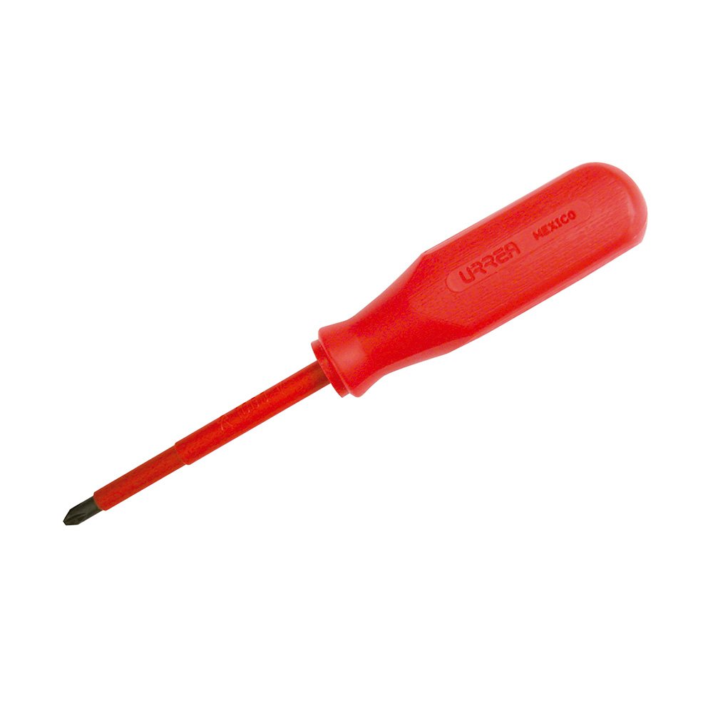6 Pza Destornillador rojo 1000 V, punta phillips #1 x 3-5/32" Urrea