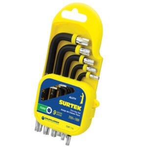 Juego de llaves hexagonales tipo "L", Torx, 9 piezas en rack Surtek