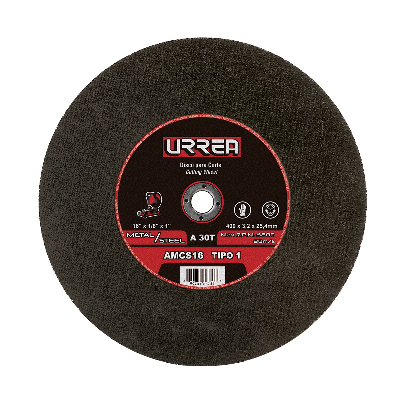 5 Pza Disco abrasivo tipo 1 para metal 16" x 1/8" Urrea