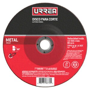 Disco abrasivo tipo 27 para metal 9" x 1/4" Urrea
