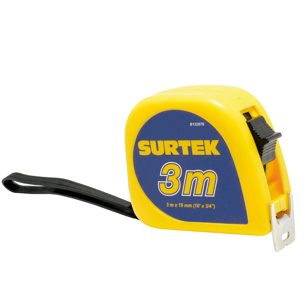 6 Pza Flexómetro con carcasa de plástico invencible 3 m x 3/4" Surtek