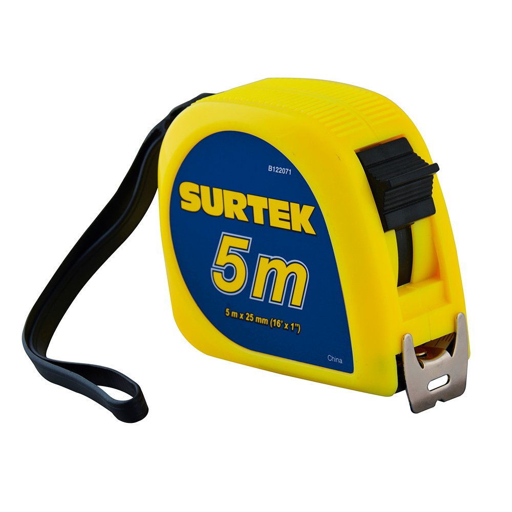 6 Pza Flexómetro con carcasa de plástico invencible 5 m x 1" Surtek
