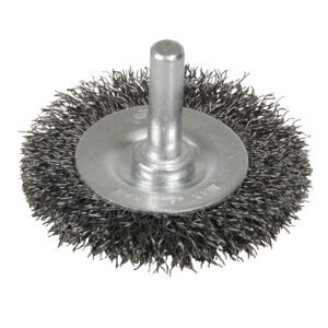 Carda copa ondulada alambre fino 2" x 0.17 mm con zanco 1/4" Foy
