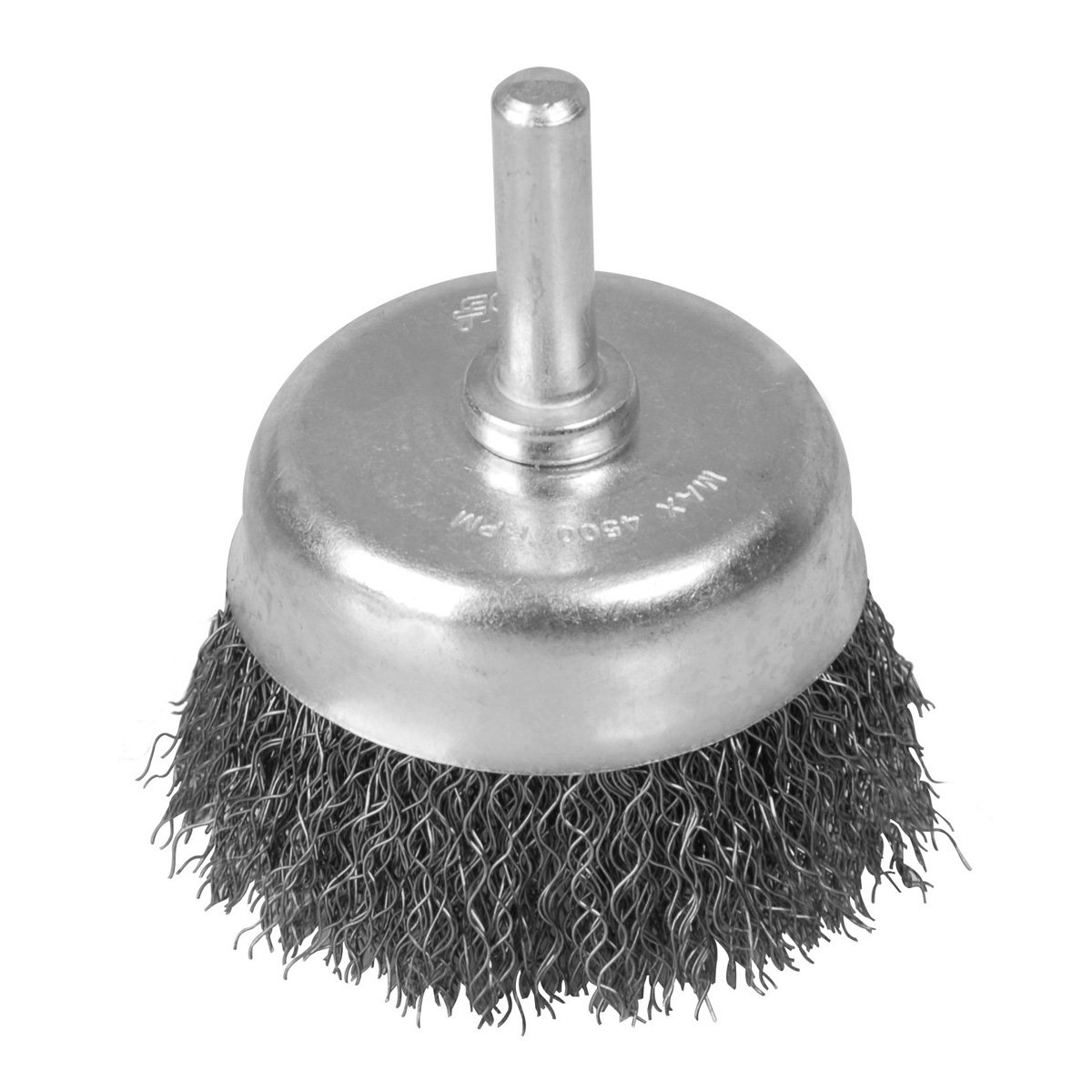 Carda circular ondulada alambre delgado 3" x 0.30 mm con zanco 1/4" Foy