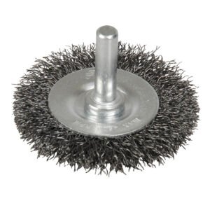 Carda copa ondulada alambre delgado 3" x 0.30 mm con zanco 1/4" Foy
