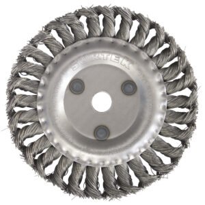 Carda circular trenzada alambre delgado 4" x 0.35 mm con rosca 5/8" Surtek