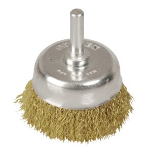 Carda copa ondulada alambre delgado 1-1/8" x 0.30 mm con zanco 1/4" Surtek