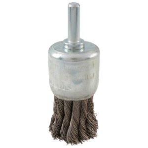 Carda copa trenzada alambre grueso 1-1/8" x 0.50 mm con zanco 1/4" Surtek