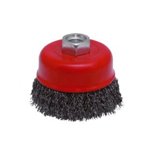 Carda copa ondulada alambre delgado 4" x 0.35 mm con rosca 5/8" Urrea