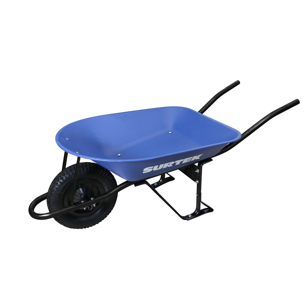 3 Pza Carretilla reforzada con bastidor metálico 4 Ft3 llanta neumática de 2 capas Surtek
