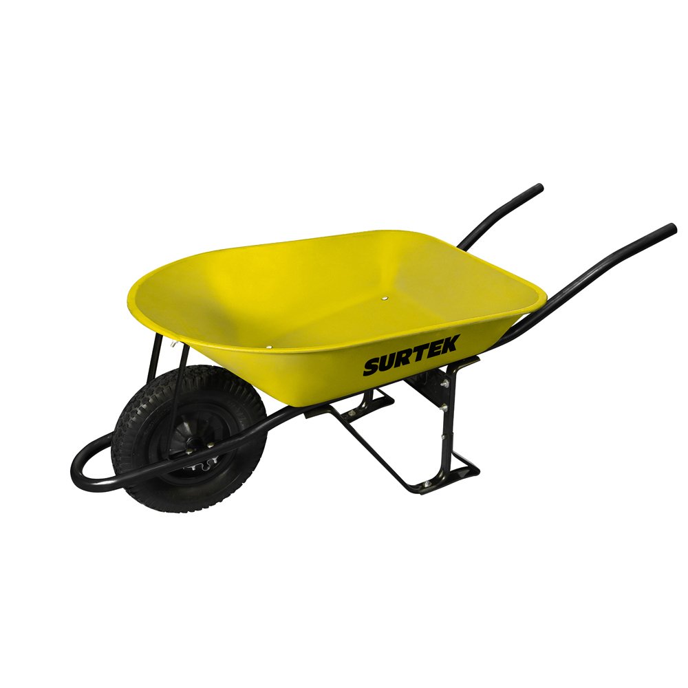 3 Pza Carretilla reforzada con bastidor metálico 4.5 Ft3 llanta neumática de 2 capas Surtek