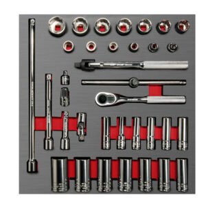 Juego de dados cortos,largos y accesorios cuadro de 3/8" métricos 35 piezas, CH202L-C Urrea