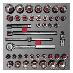 Juego de dados cortos y accesorios de 1/2" combinados 42 piezas, CH203L-C Urrea