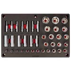 Juego de dados métricos cuadro de 1/2" 39 piezas, CH232P-C Urrea