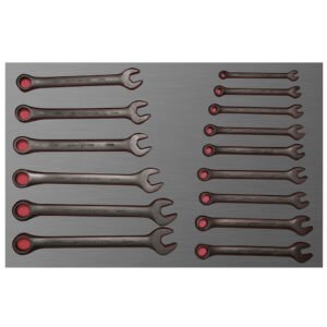 Juego de llaves combinadas fosfatizadas métricas 15 piezas, CH306L-C Urrea