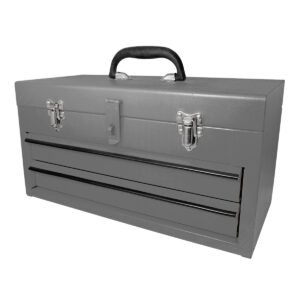 Caja portaherramientas metálica color gris con 2 gavetas 18" x 9" x 11" Surtek