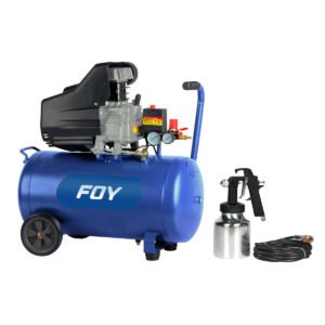 Compresor de aire eléctrico lubricado con pistola y manguera 25 Lt 2 HP 120 V Foy