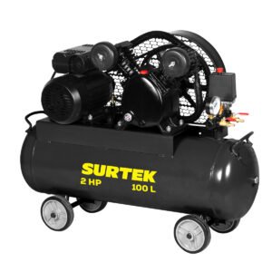 Compresor de aire eléctrico con transmisión de banda 100L, 2HP, 120V Surtek