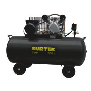 Compresor de aire eléctrico con transmisión de banda 200L, 3HP, 127V Surtek