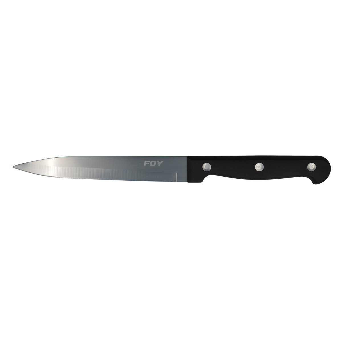 12 Pza Cuchillo liso de acero inoxidable para asado con mango de plástico de 5" Foy