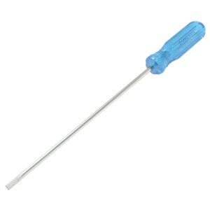 6 Pza Destornillador con mango azul, punta cabinet barra redonda 1/8" x 3" Surtek